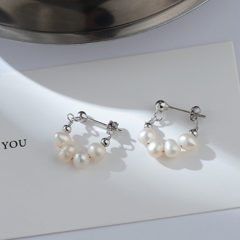 Women's S925 Silver Natural Pearl Earrings