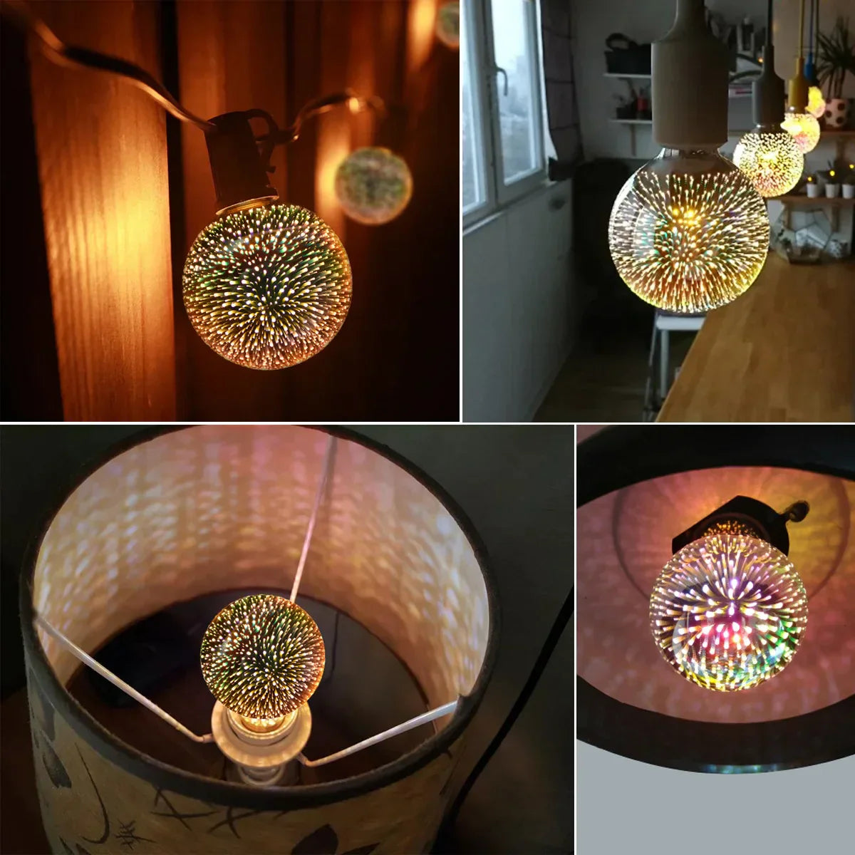 DecorBites™ 3D Fireworks LED Bulb Star Night Light for Holiday Party Decoration
