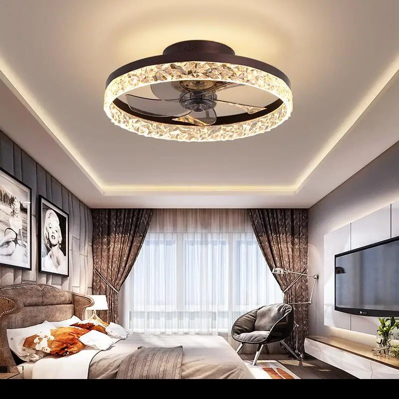 DecorBites™ Crystal LED Ceiling Fan with Remote Control and 6 Speeds