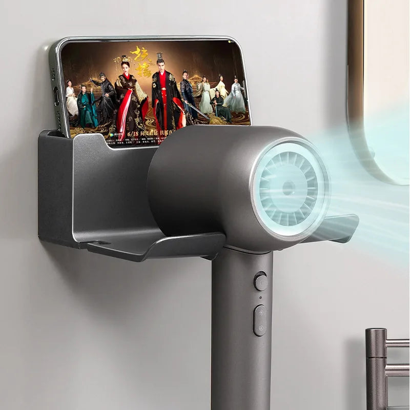 DecorBites™ Hair Dryer Holder and Bathroom Shelves with Storage Box
