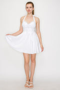 Corset Self-tie Ribbon Zippered Dress