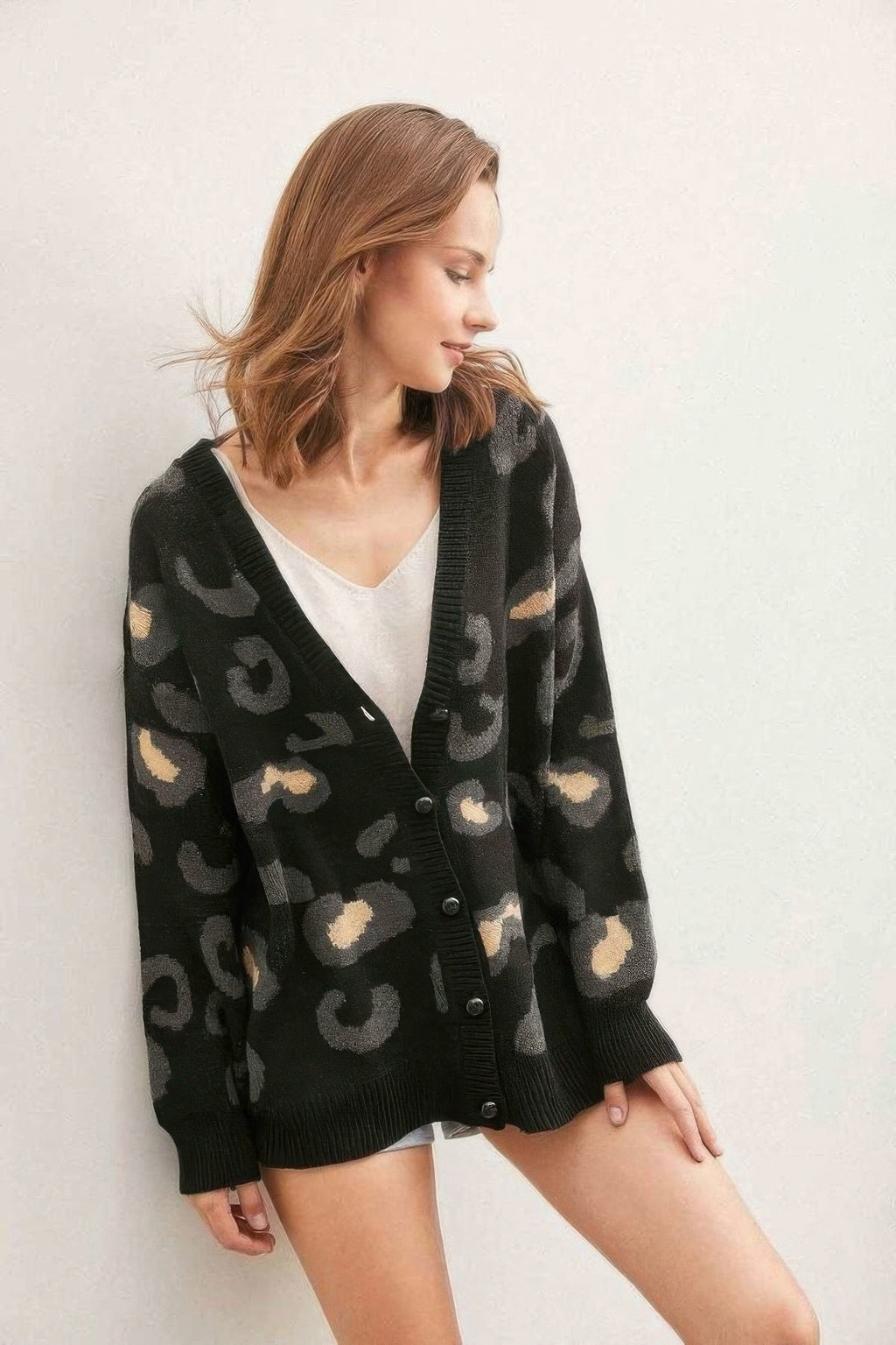 Leopard Button Down Cardigan