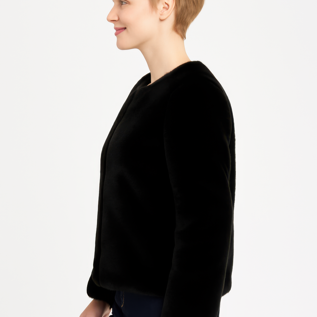 Faux Fur Trim Cape