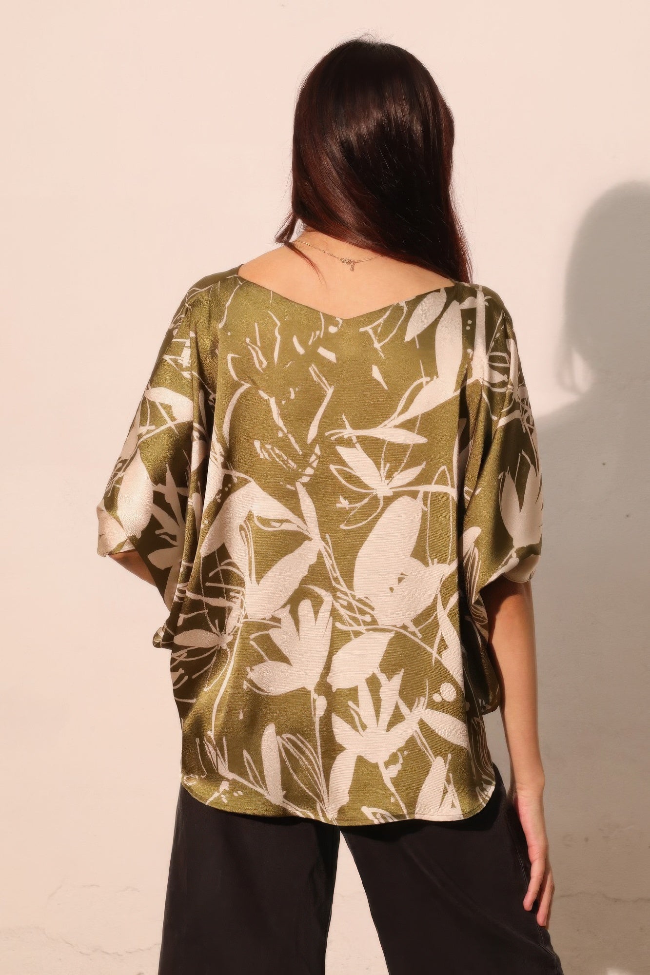 Dreaming Lily Satin Drawstring Dolman Top