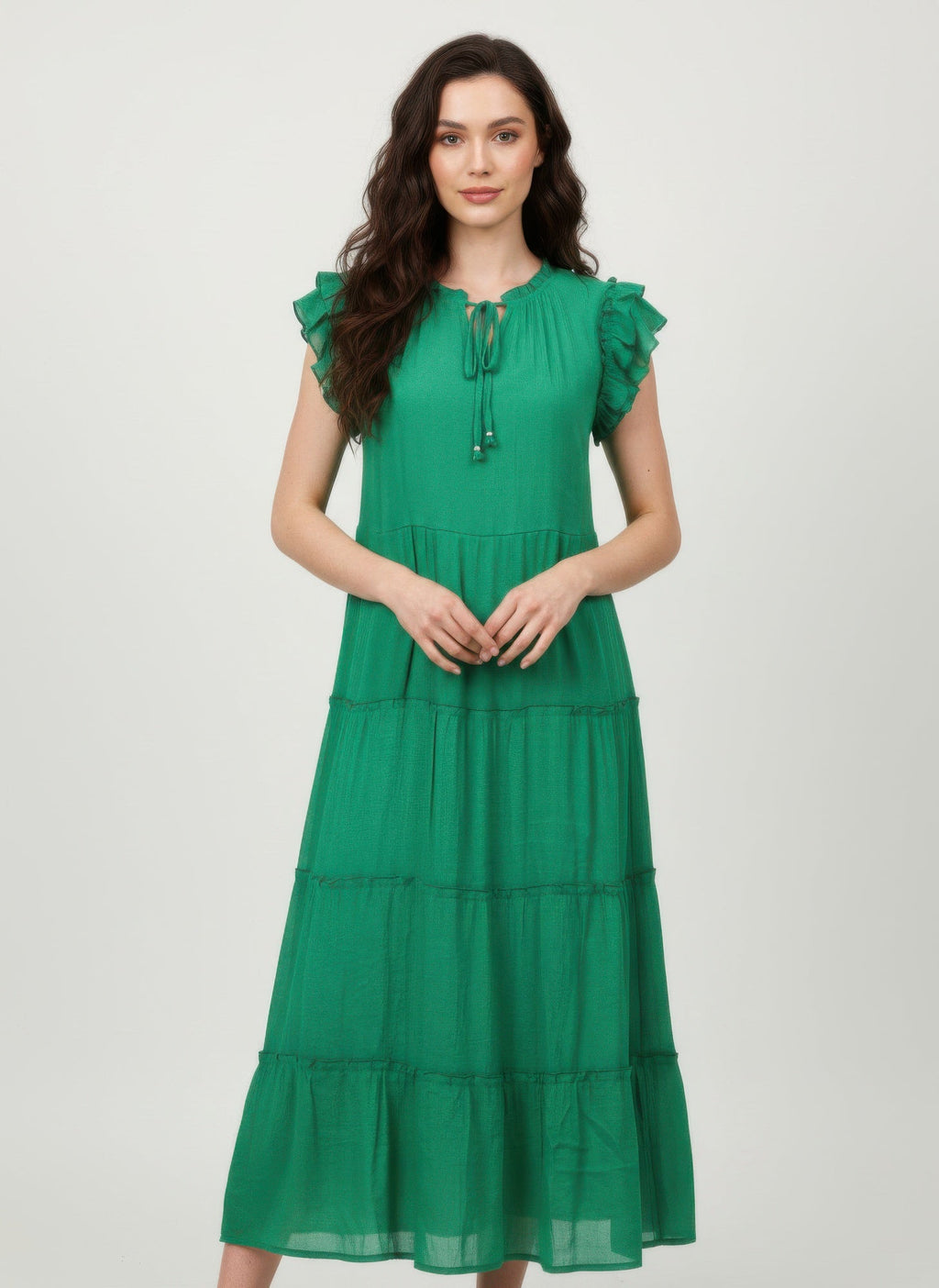 Mlle Gabrielle Solid Cap Sleeve Dress