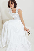 SWEETHEART TIERED ROMANCE WOVEN MIDI DRESS