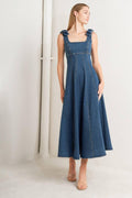 JUST MY TYPE DENIM MIDI DRESS
