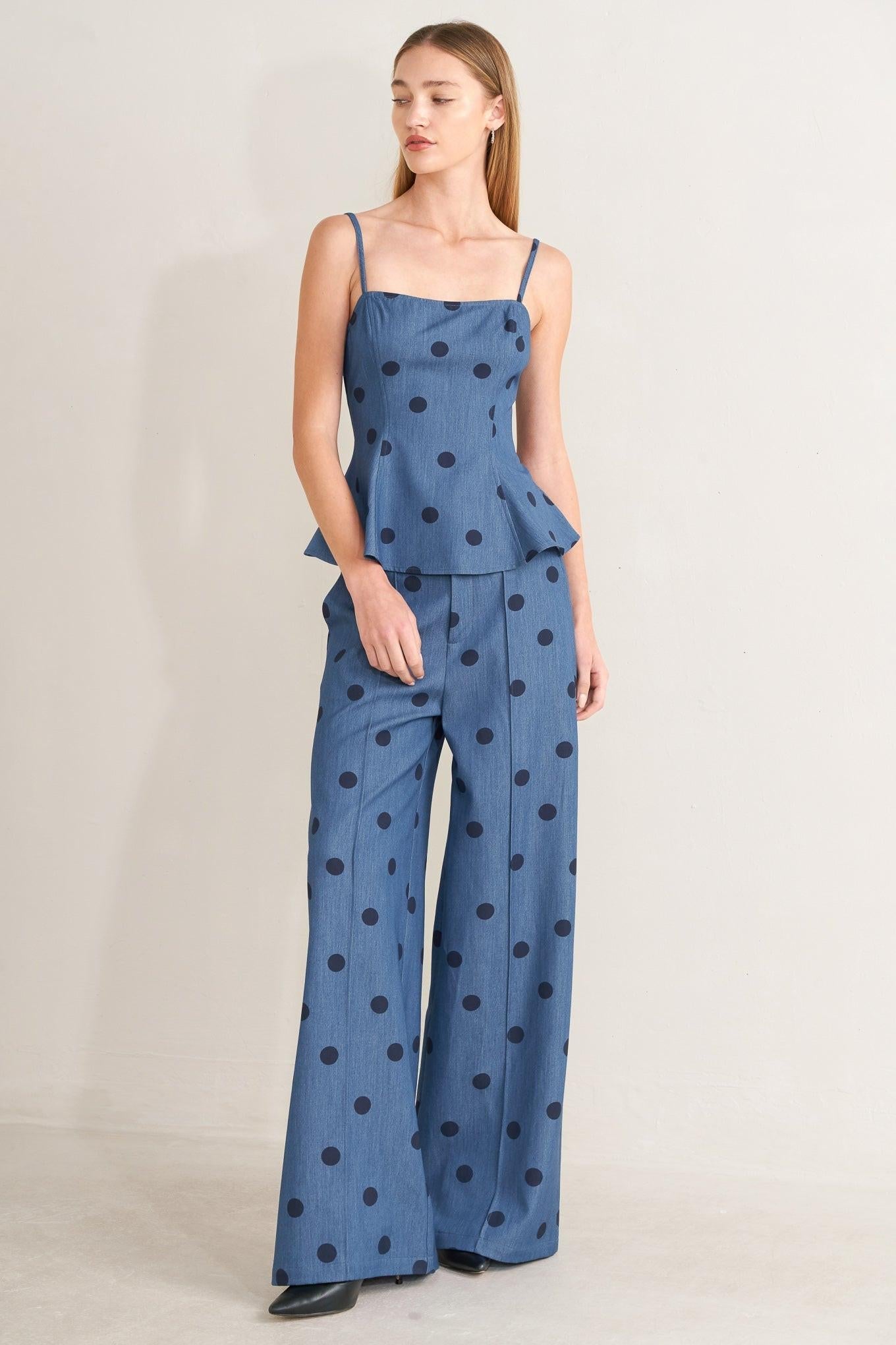 [PREORDER] MIDNIGHT POLKA WOVEN PANTS