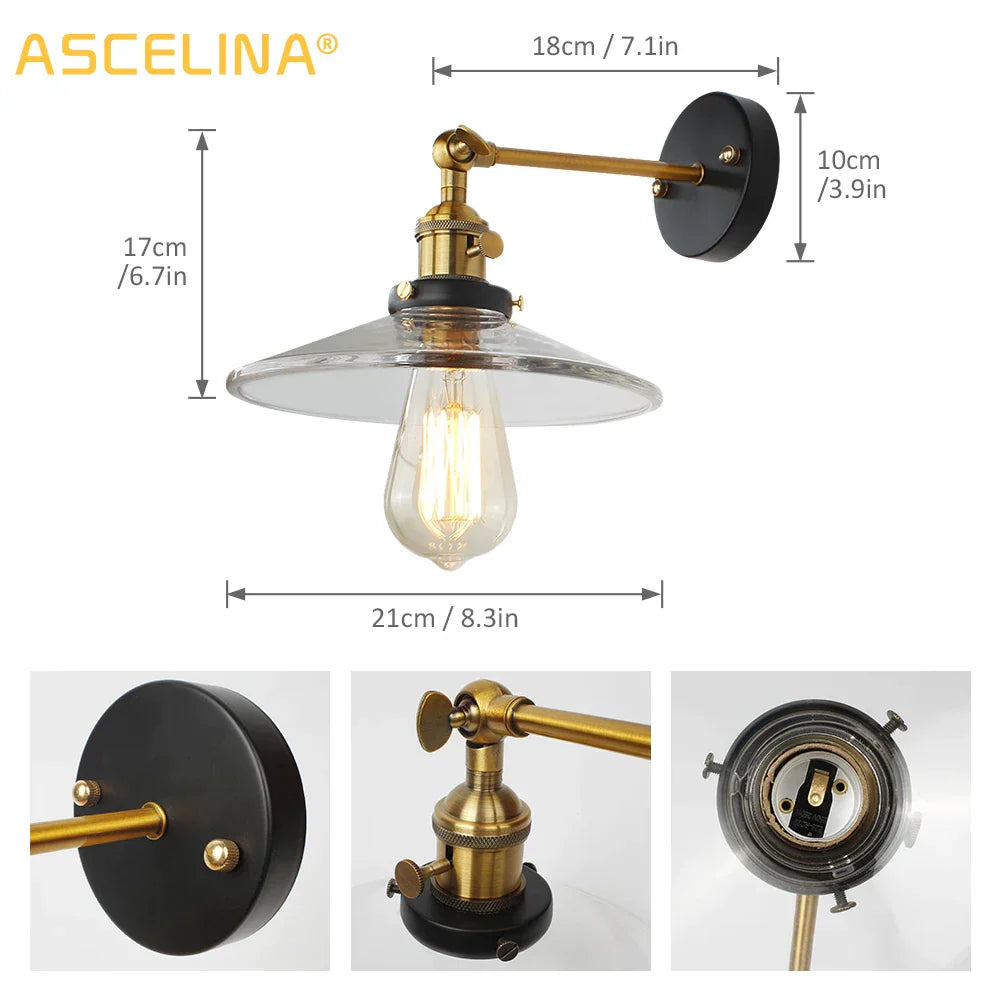 DecorBites™ Japanese Glass Wall Light Retro Modern Wall Lamps for Home Lighting