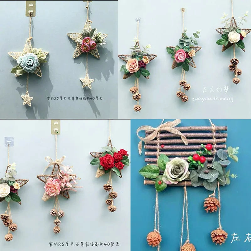 DecorBites™ Christmas Star Wreath Home Decoration - Wedding Background DIY Artificial Plants Wholesale