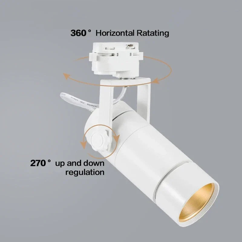 DecorBites™ 25W Dimmable LED Spotlight: Adjustable Beam Angle, High Quality Track Lighting