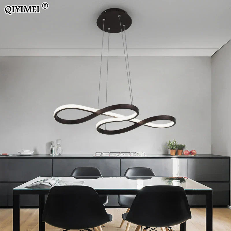 DecorBites™ Gold LED Pendant Light Kitchen Dinning Room Music Lamp Shade, Lustres Luminaire Fixtures