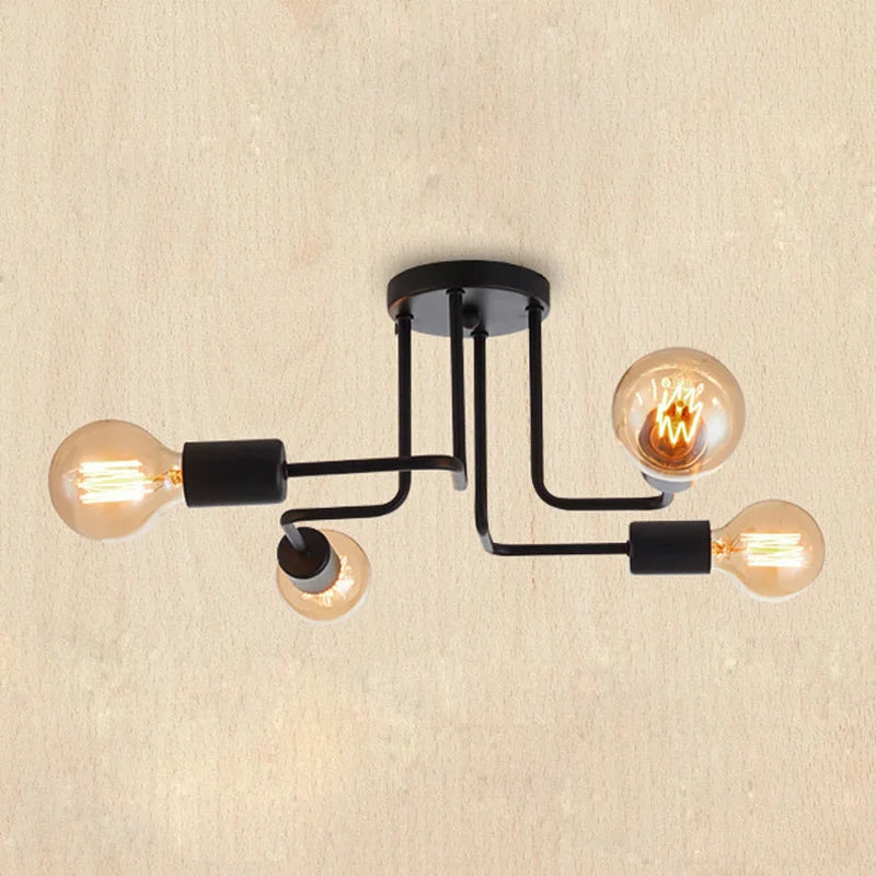 DecorBites™ Black Iron Kitchen Ceiling Lamp for Living Room, Bedroom, and Dining Room
