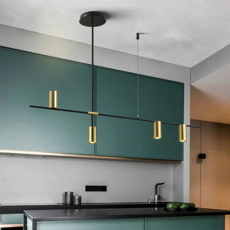 DecorBites™ Designer Black Long Chandelier Lights for Modern Minimalist Dining Room
