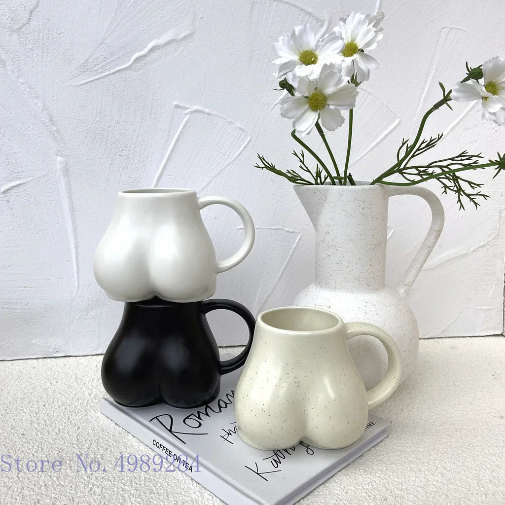 DecorBites™ Lovely Butt Shape Ceramic Coffee Cup Storage Decoration
