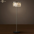 DecorBites™ Industrial Crystal LED Floor Lamp Chrome Black Metal Standing Light
