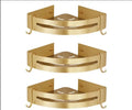 DecorBites™ Aluminum Shower Shelf Brushed Gold Wall Mounted Bathroom Corner Shelf