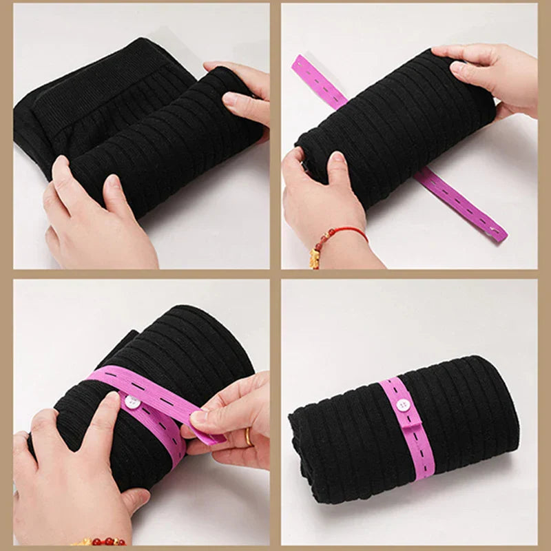 DecorBites™ Elastic Band Clothes Folding Storage Bags for Scarves, Shirts, Pants