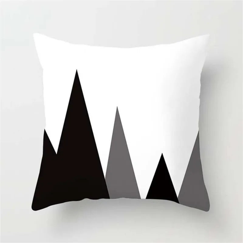 DecorBites™ Black White Flocking Pillowcase 45*45cm Fashion Living Room Sofa Cushion