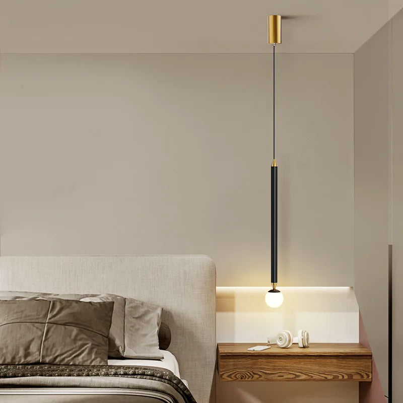 DecorBites™ Black Gold Hanging Nordic Lamp with Long Cable for Bedroom Sconces
