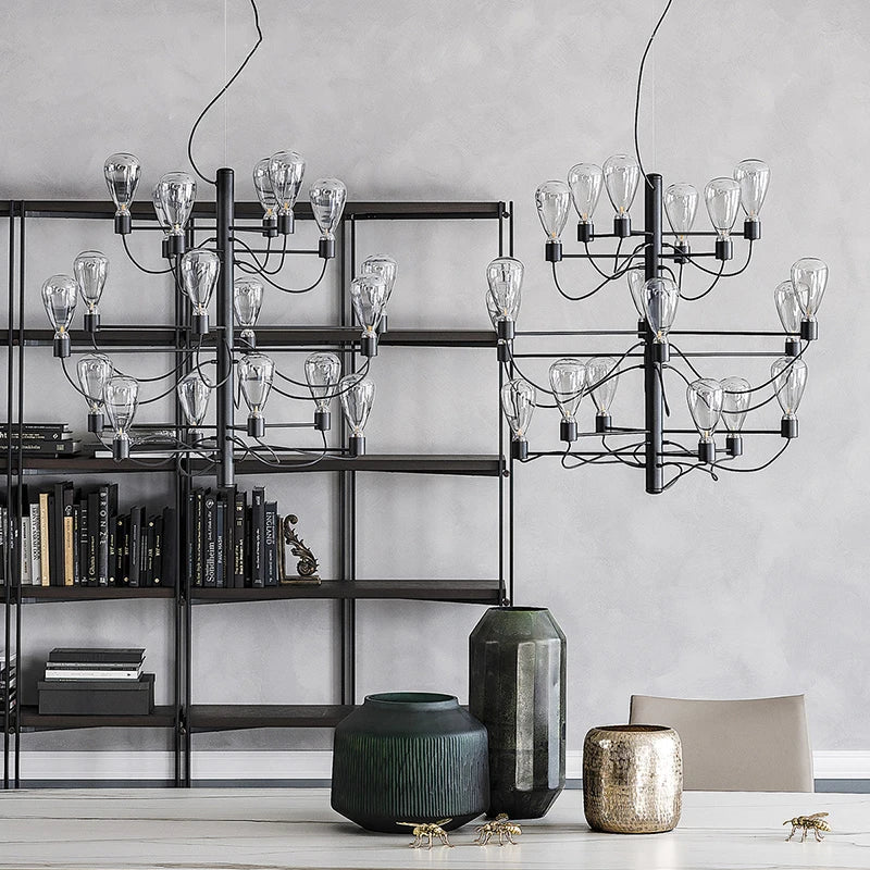 DecorBites™ Contemporary Iron Glass Chandelier for Stylish Foyer Lighting