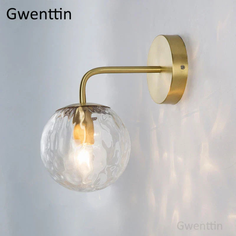 DecorBites™ Gold Glass Ball Wall Lamp | Nordic Mirror Sconce Indoor Lighting