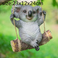 DecorBites™ Cartoon Koala Panda Swinging Garden Sculpture Decoration