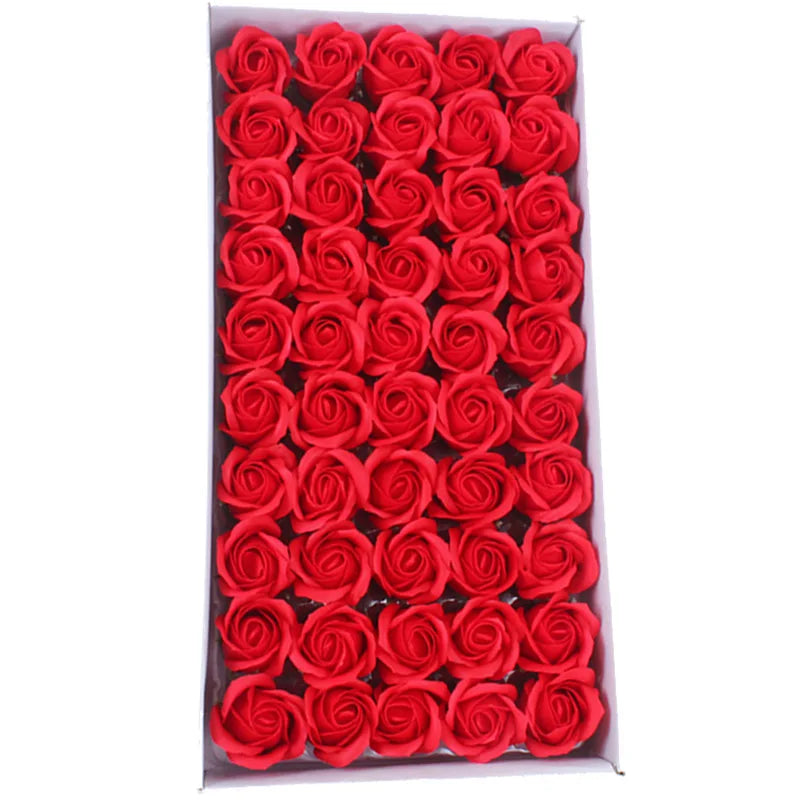 DecorBites™ Bath Flower Set: 50 Artificial Soap Flowers for Home Decor, Weddings, DIY Crafts