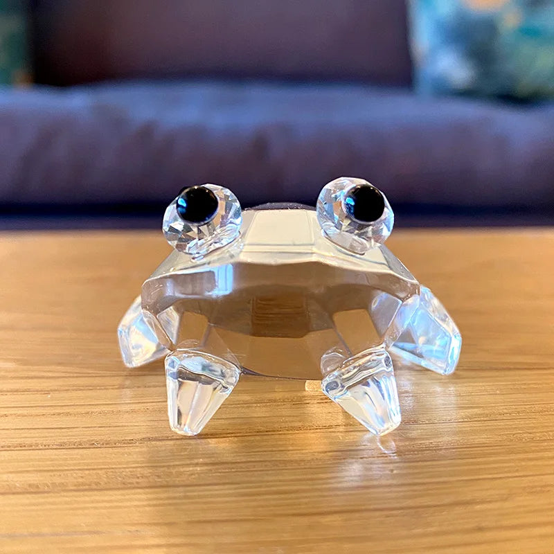 DecorBites™ K9 Crystal Glass Frog Figurine Sculpture Paperweight Home Decor Gift