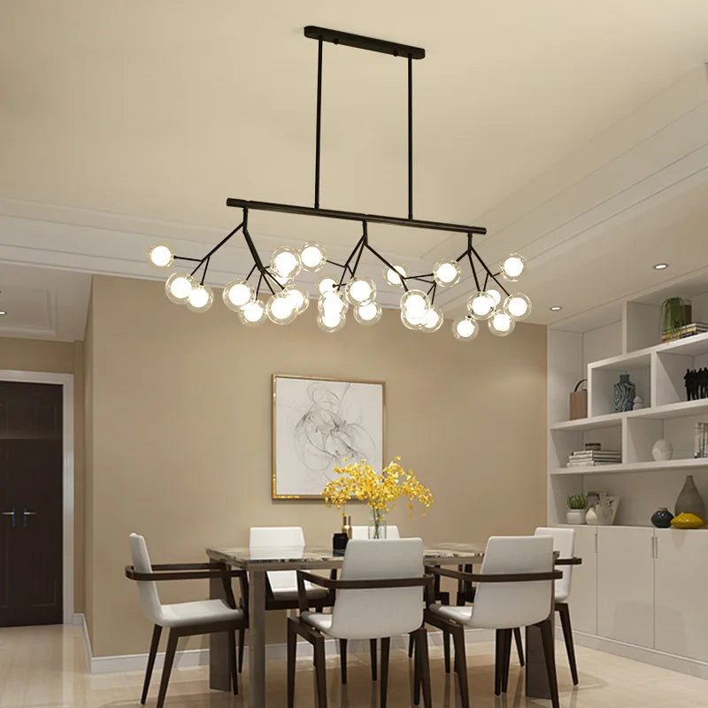 DecorBites™ LED Glass Ball Branch Chandelier | Modern Firefly Art Decor Lighting