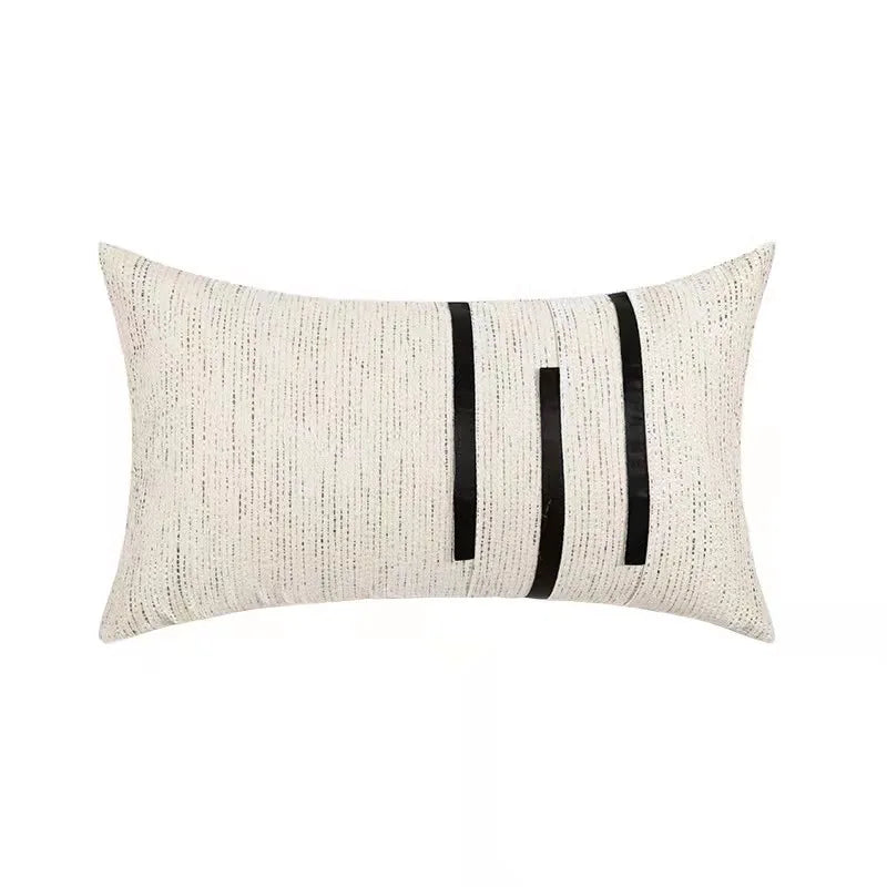 DecorBites™ Black Stripe Jaquard Cushion Cover for Home Decoration 45x45cm/30x50cm