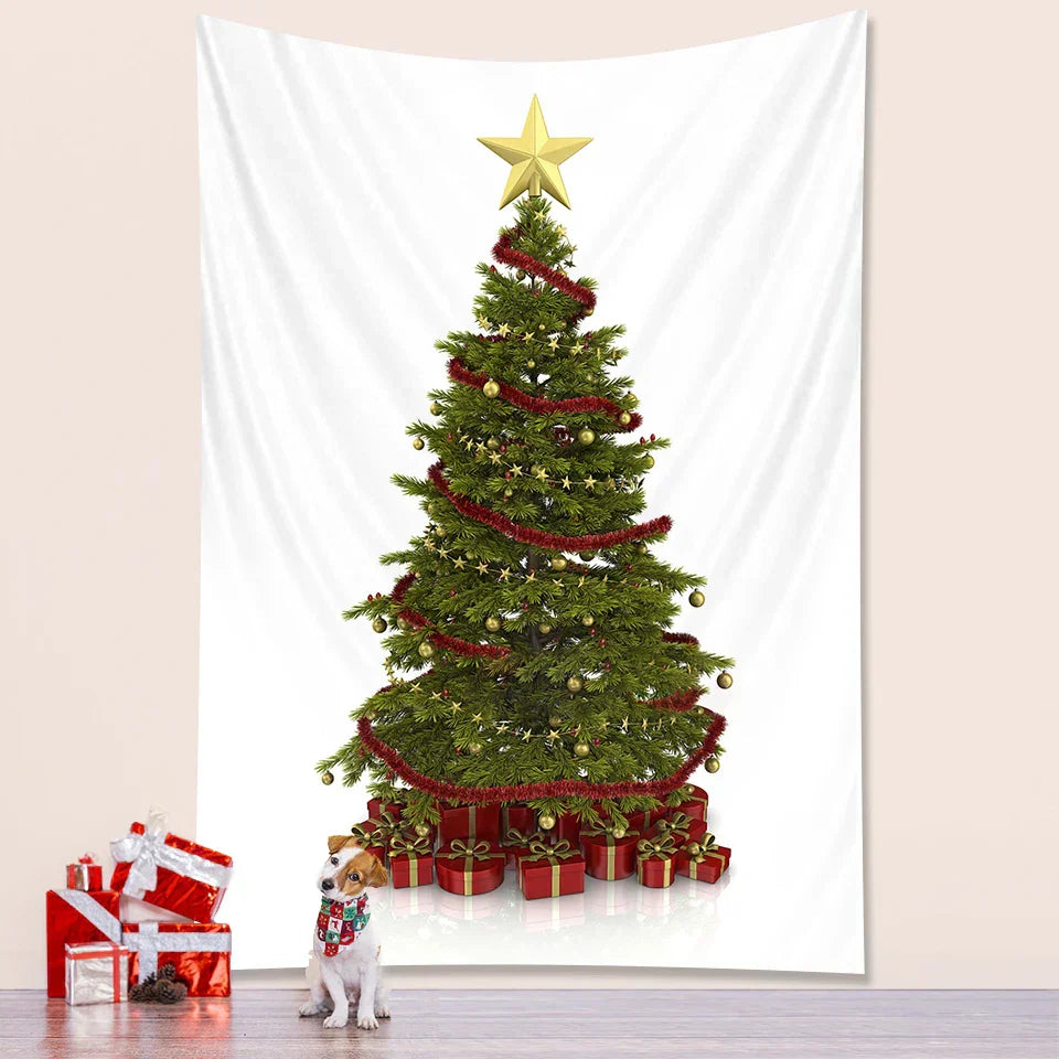 DecorBites™ Christmas Tree Bedroom Decoration Wall Tapestry Mattress - Large Bohemian New Year Party Decor