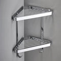 DecorBites™ Brass Bathroom Shower Rack: Brushed Gold Corner Shelf for Bath and Shower Storage