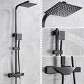 DecorBites™ Black Thermostatic Shower Faucet Rain Head System for Wall Mount Installation