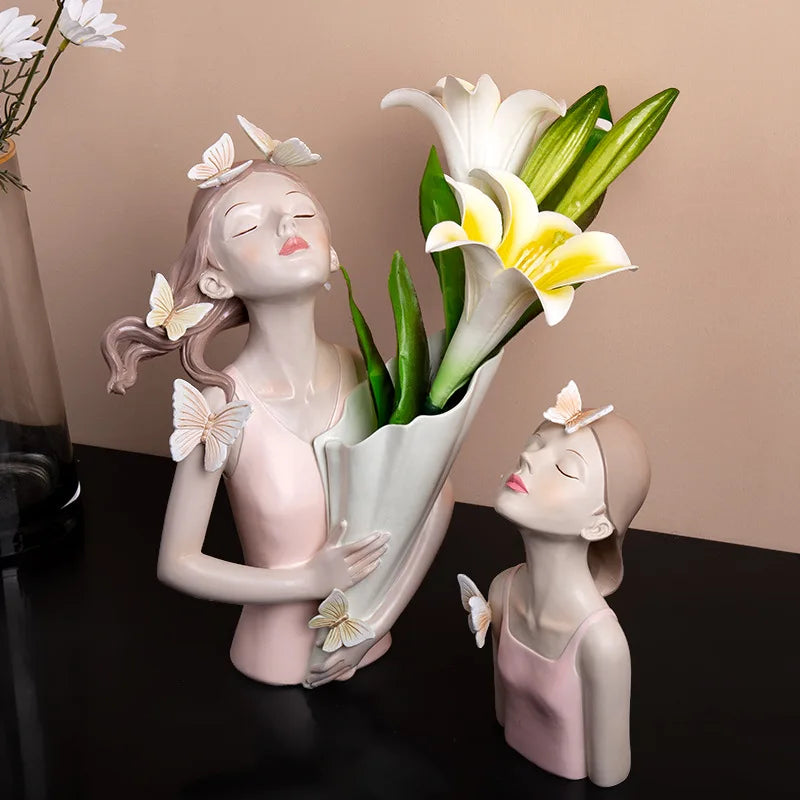 DecorBites™ Butterfly Girl Resin Figure Modern Home Decor Statue Objects
