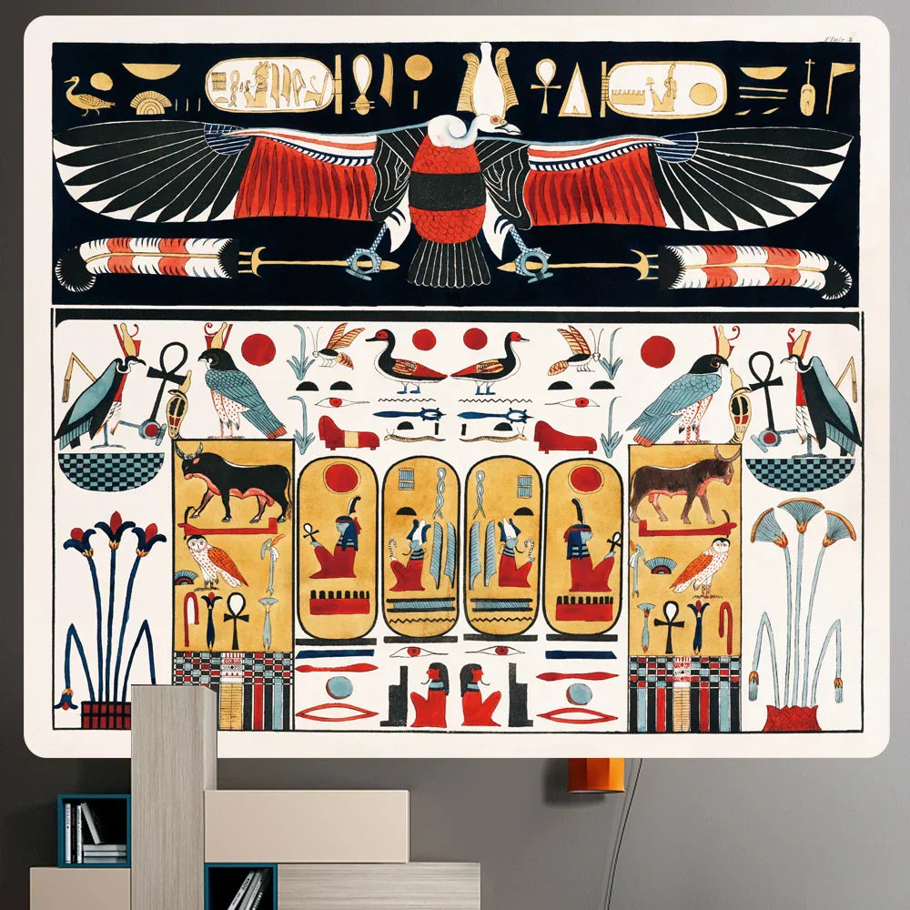 DecorBites™ Egyptian Mural Tapestry Bohemian Home Decor Yoga Mat Sofa Blanket