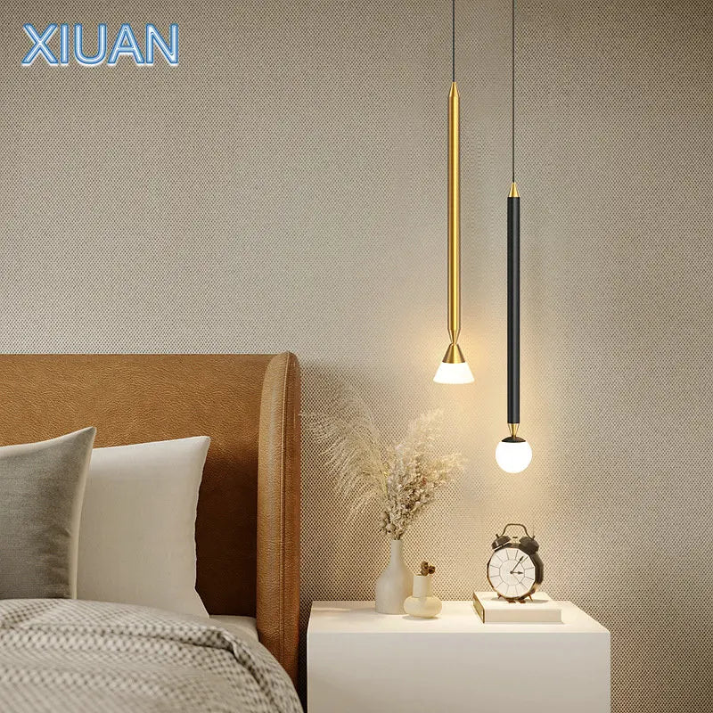 DecorBites™ Black Gold Hanging Nordic Lamp with Long Cable for Bedroom Sconces