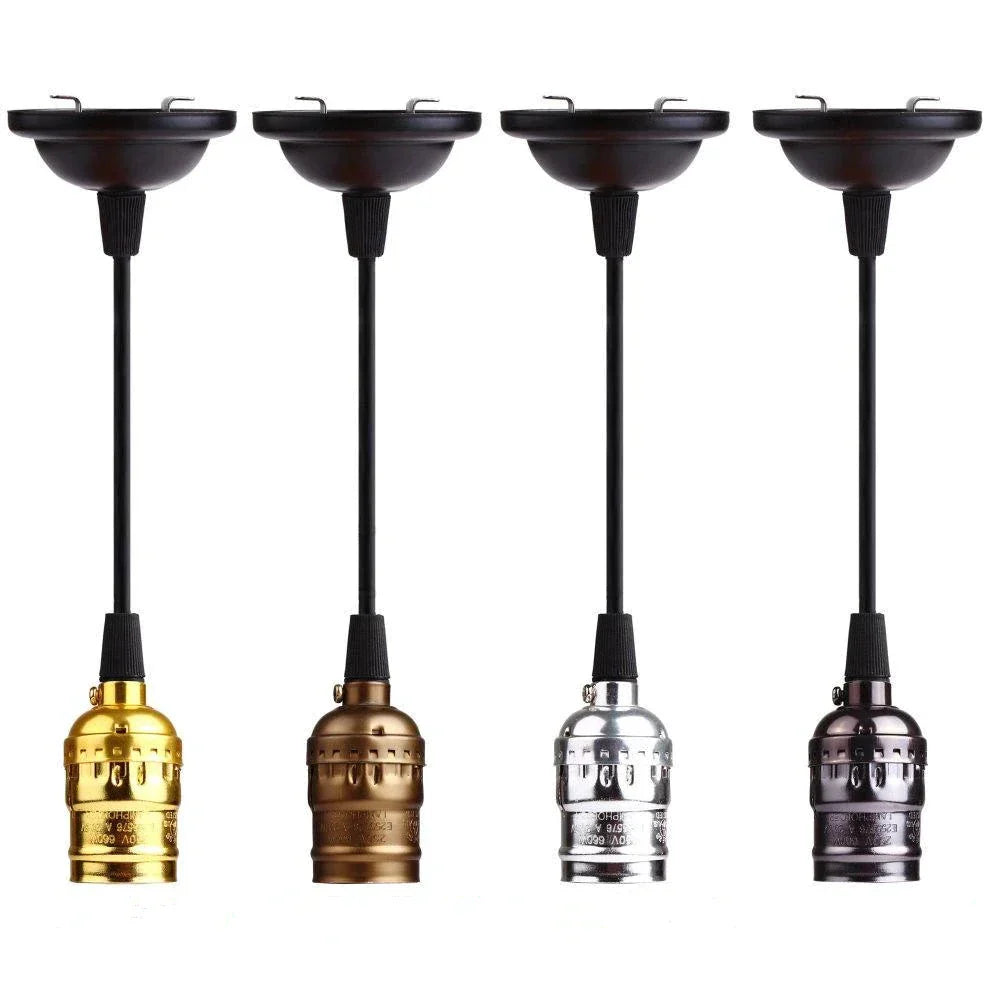 DecorBites™ Aluminum E27 Lamp Holder Pendant Light in 4 Colors
