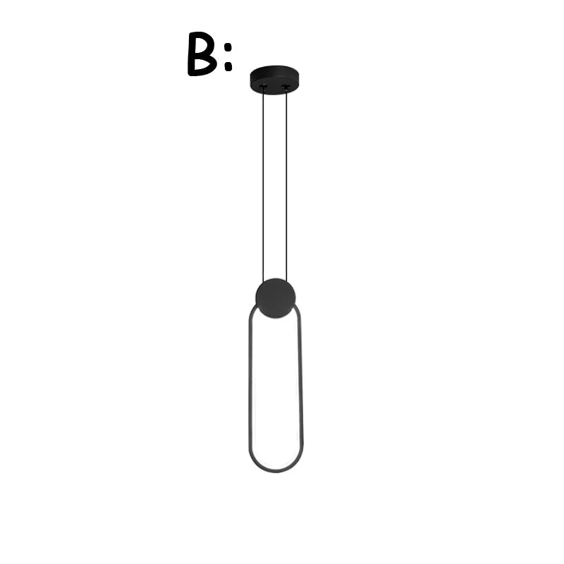 DecorBites™ Black Ring Pendant Lamp: Minimalist Nordic Design, Dimmable LED, Long Wire