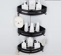 DecorBites™ Black Aluminum Bathroom Corner Shelf Wall Mounted