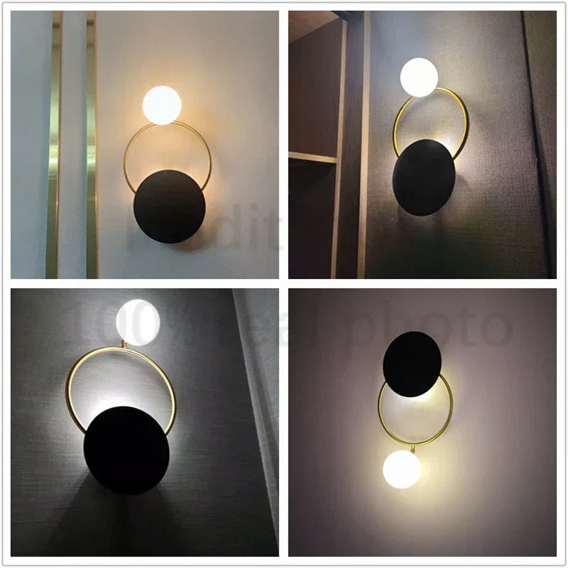 DecorBites™ Golden Ring Sconce Lights Fixture for Bedroom Living Room Hallway Decor