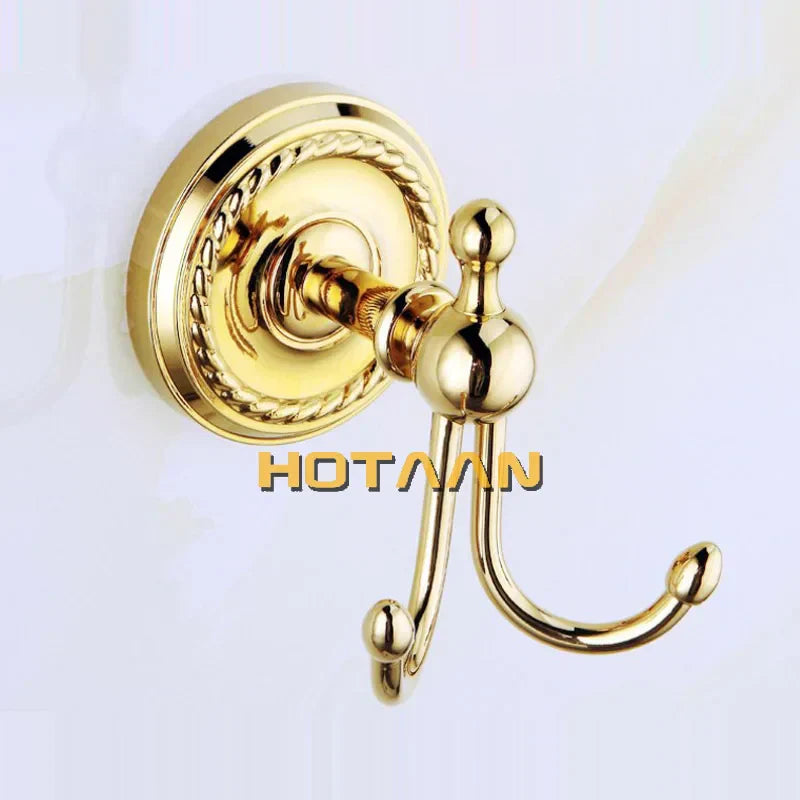 DecorBites™ Brass Bathroom Accessories Set, Gold Finish, 6-Piece Set