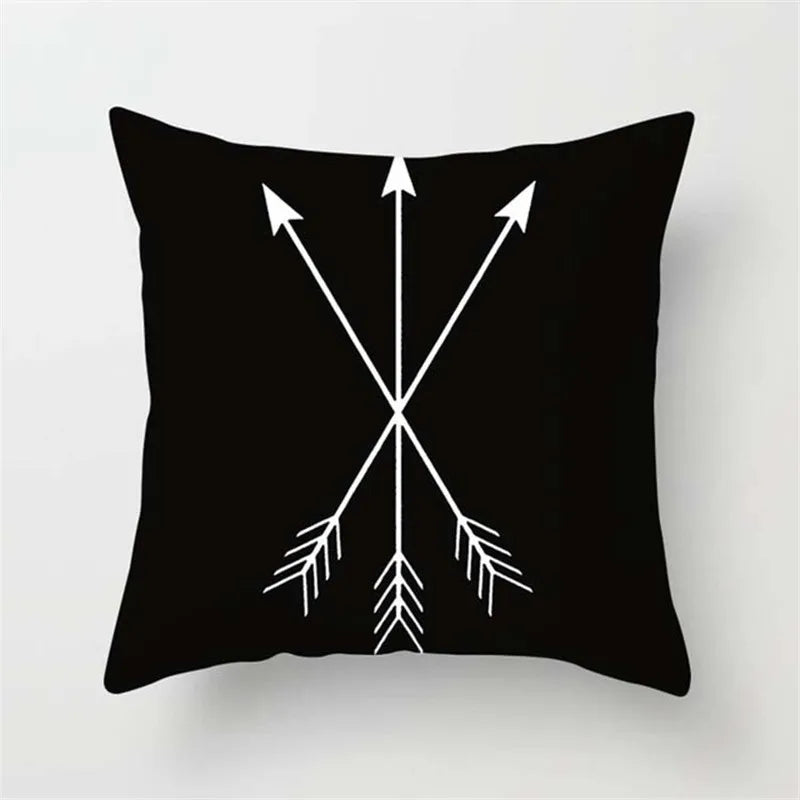 DecorBites™ Black White Flocking Pillowcase 45*45cm Fashion Living Room Sofa Cushion