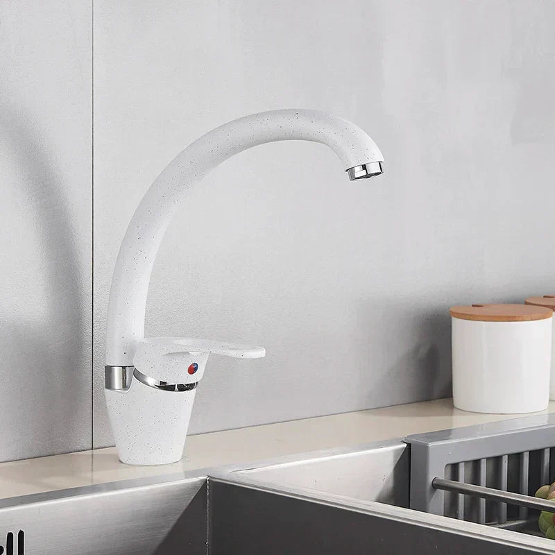 DecorBites™ Black Single Handle Kitchen Faucet - Hot and Cold Water Mixer
