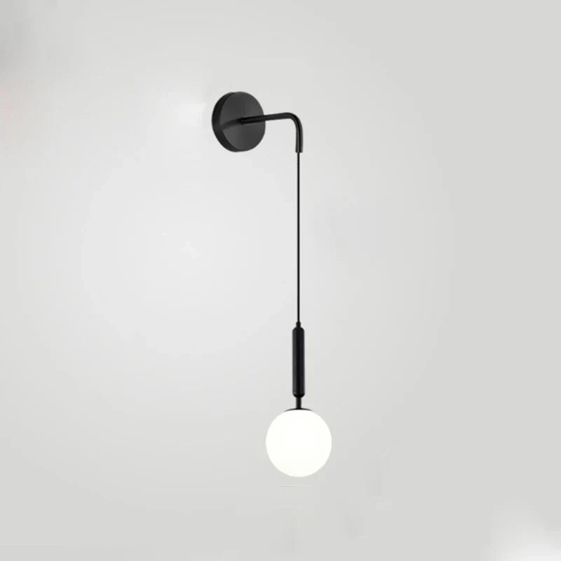 DecorBites™ Glass Ball Wall Lamp Brass/Black Sconce for Living Room Bedroom Reading