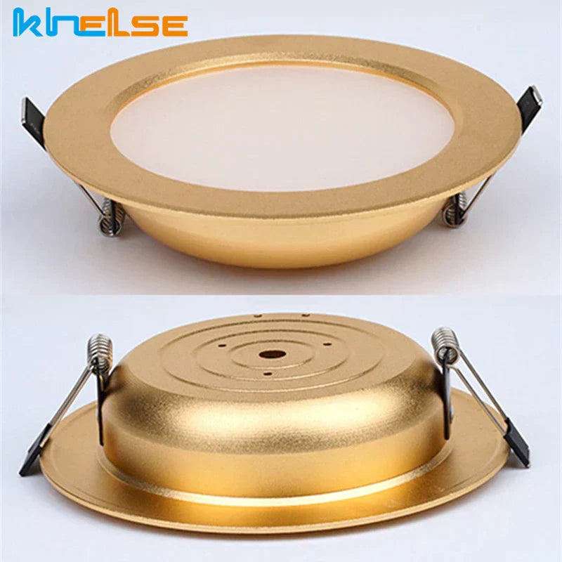 DecorBites™ 5W/7W Gold LED Ceiling Downlight: Ultra-thin Luxury Spot Lighting for Home, Bathroom, Bedroom