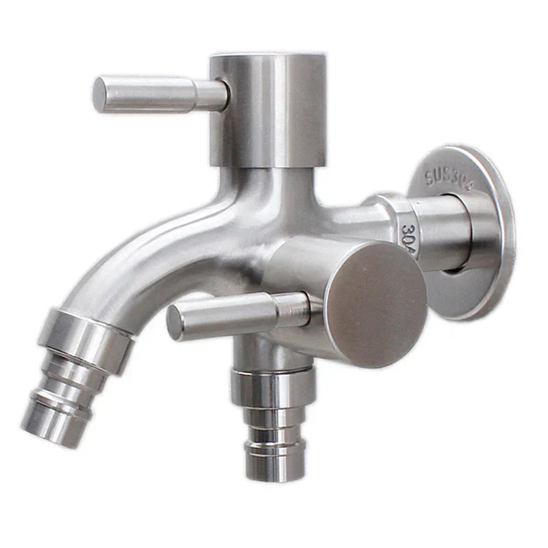 DecorBites™ Double Faucet Wall Mount Mop Faucet for Outdoor and Kitchen Use