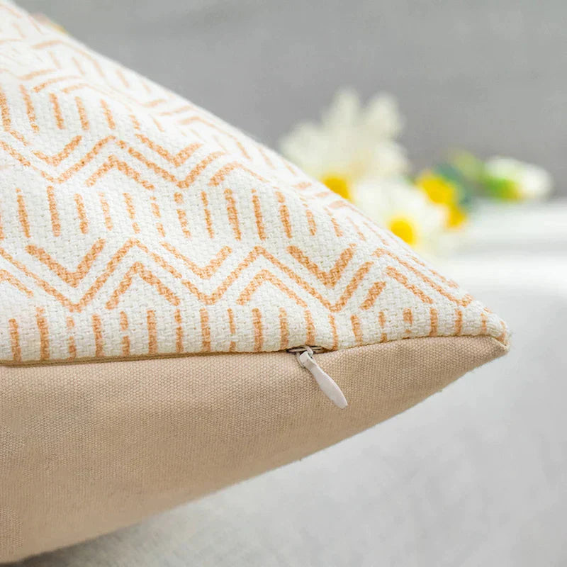 DecorBites™ Boho Style Cotton Woven Pillow Cover with Tassels & Pompom - 45x45cm