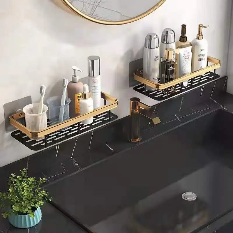 DecorBites™ Bathroom Corner Shelves Suction Cup Storage Rack Shower & Kitchen Organizer