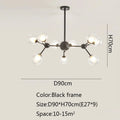 DecorBites™ Black Postmodern Sputnik Chandelier for Dining Room and Home Decor